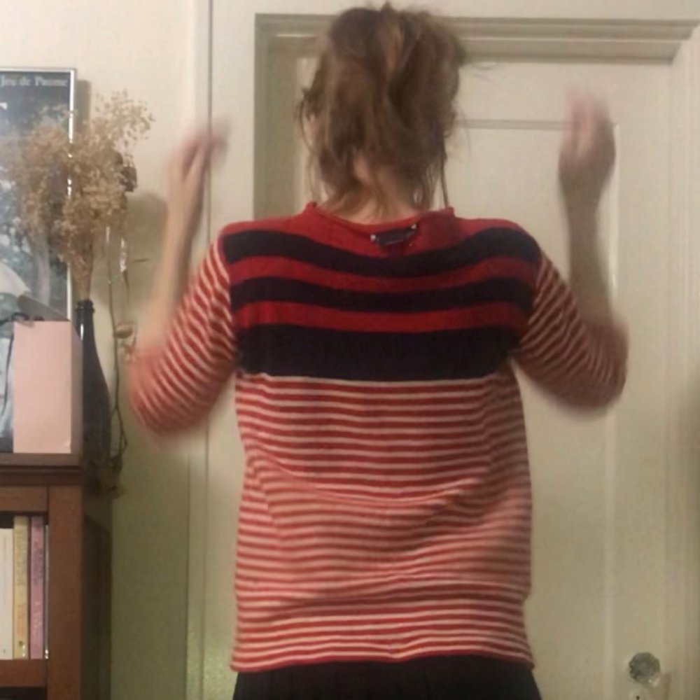 PRADA RED STRIPED SWEATER - Picture 2 of 4